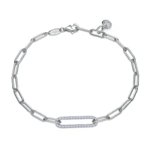 LaFonn CTTW 0.57 Silver Paperclip Bracelet