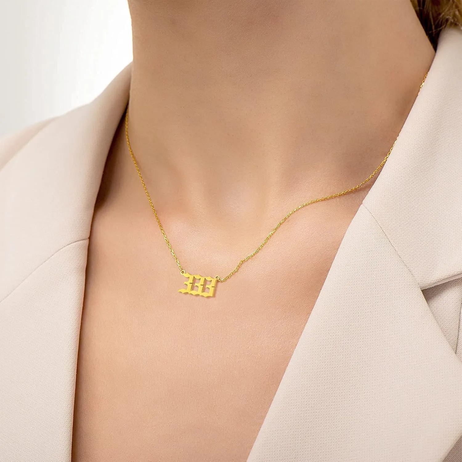 LAOYOU 2pcs Pack Angel Number Necklace For Women, Gold Silver 000 111 1111 222 333 444 555 666 777 888 999 Angel Numbers Necklace For Girls Numerology Jewelry Hypoallergenic Non Tarnish