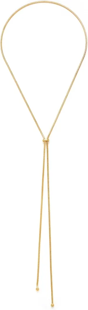 Lariat Gold Necklace for Women Y-Shaped Pendant Chain Adjustable Gold Long Necklaces Thin Jewelry