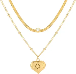 Layered Gold Necklaces For Women, 16K Coin Medallion Snake Chain Choker Necklace Stainless Steel Double Jewelry