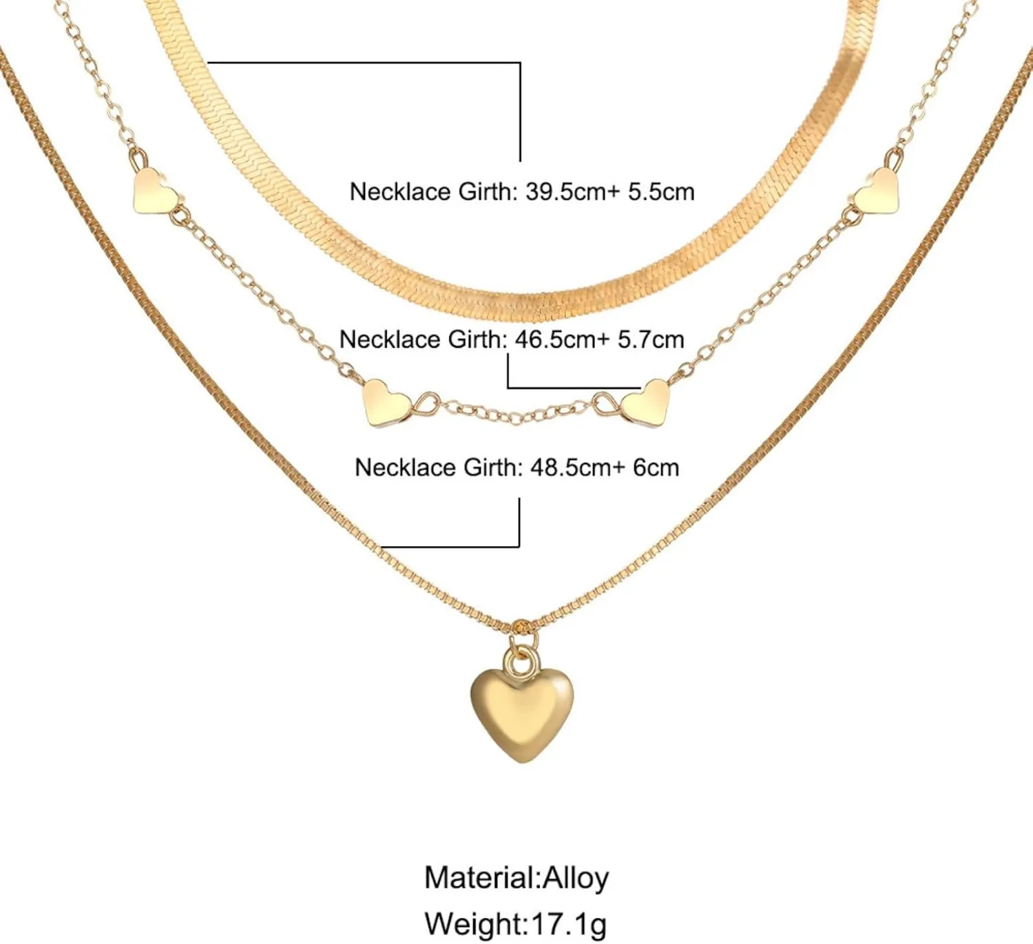 Layered Gold Plated Necklaces For Women Trendy Dainty Non Tarnish Chunky 14k Gold Layering Prom Necklace Set Gold Chain Choker Charm Necklace Stack For Woman