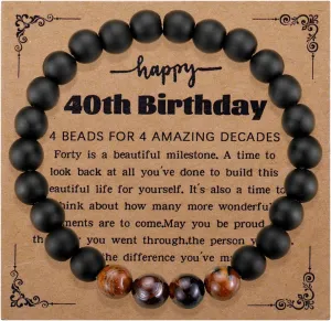 Lcbulu Birthday Gifts for Him  Perfect 21st/30th/40th/50th Birthday Gifts Elastic Rope Bracelet for Men