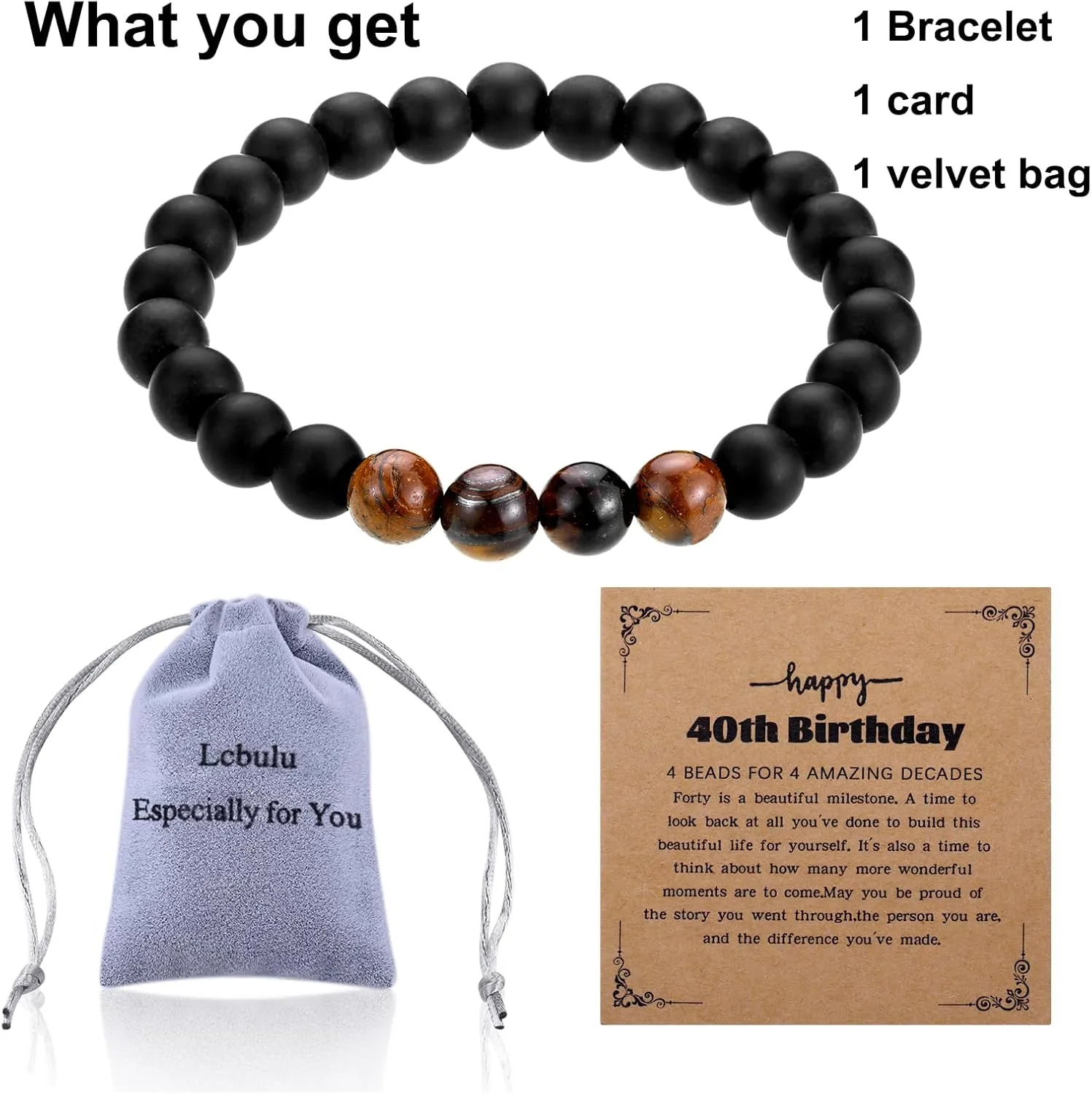Lcbulu Birthday Gifts for Him  Perfect 21st/30th/40th/50th Birthday Gifts Elastic Rope Bracelet for Men