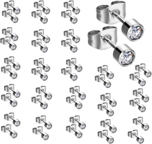LECIEL 20 Pairs 4MM Ear Piercing Stud Earrings Surgical Steel Piercing Studs Earnings for Kinds of Ear Piercing Guns