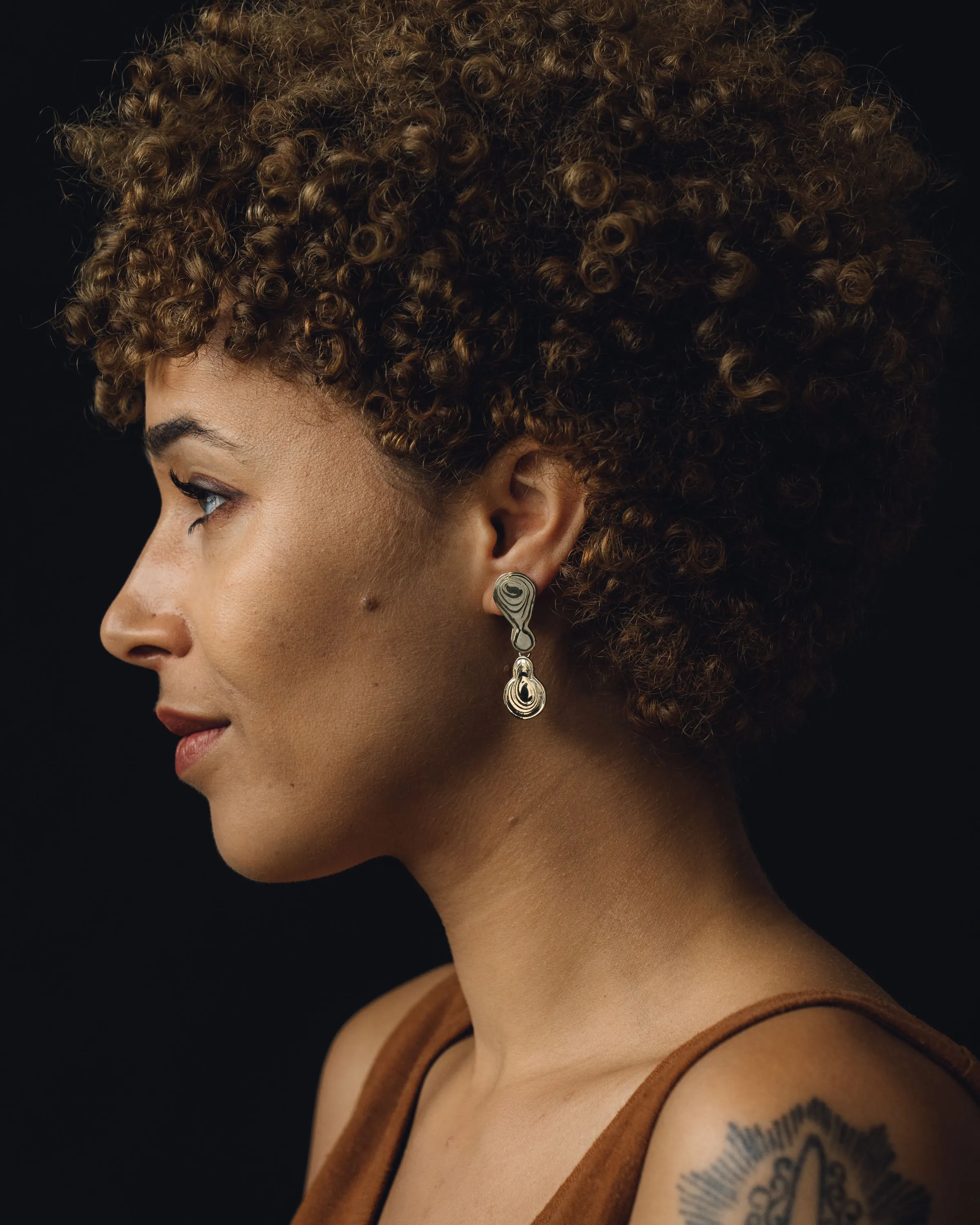 Leigh Miller Brass Double Drop Earrings