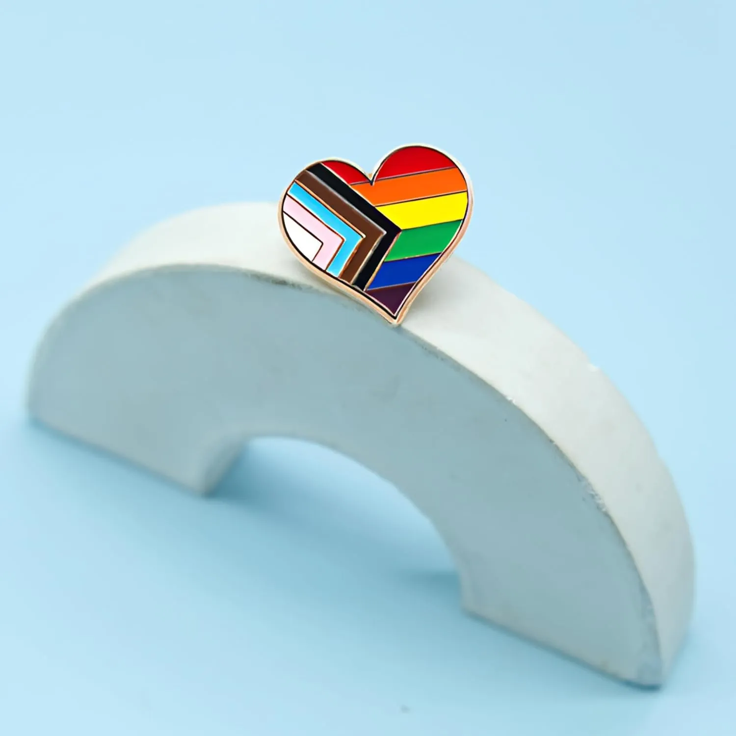 LGBTQ Pins, Heart Rainbow Lapel Pin Brooch Badge for Pride Month Gay, Lesbian, Bi, Trans, Non Flag, LGBTQ  Accessories for Clothes, Bags and Hats