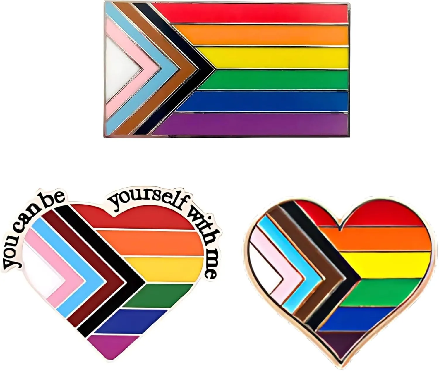 LGBTQ Pins, Heart Rainbow Lapel Pin Brooch Badge for Pride Month Gay, Lesbian, Bi, Trans, Non Flag, LGBTQ  Accessories for Clothes, Bags and Hats