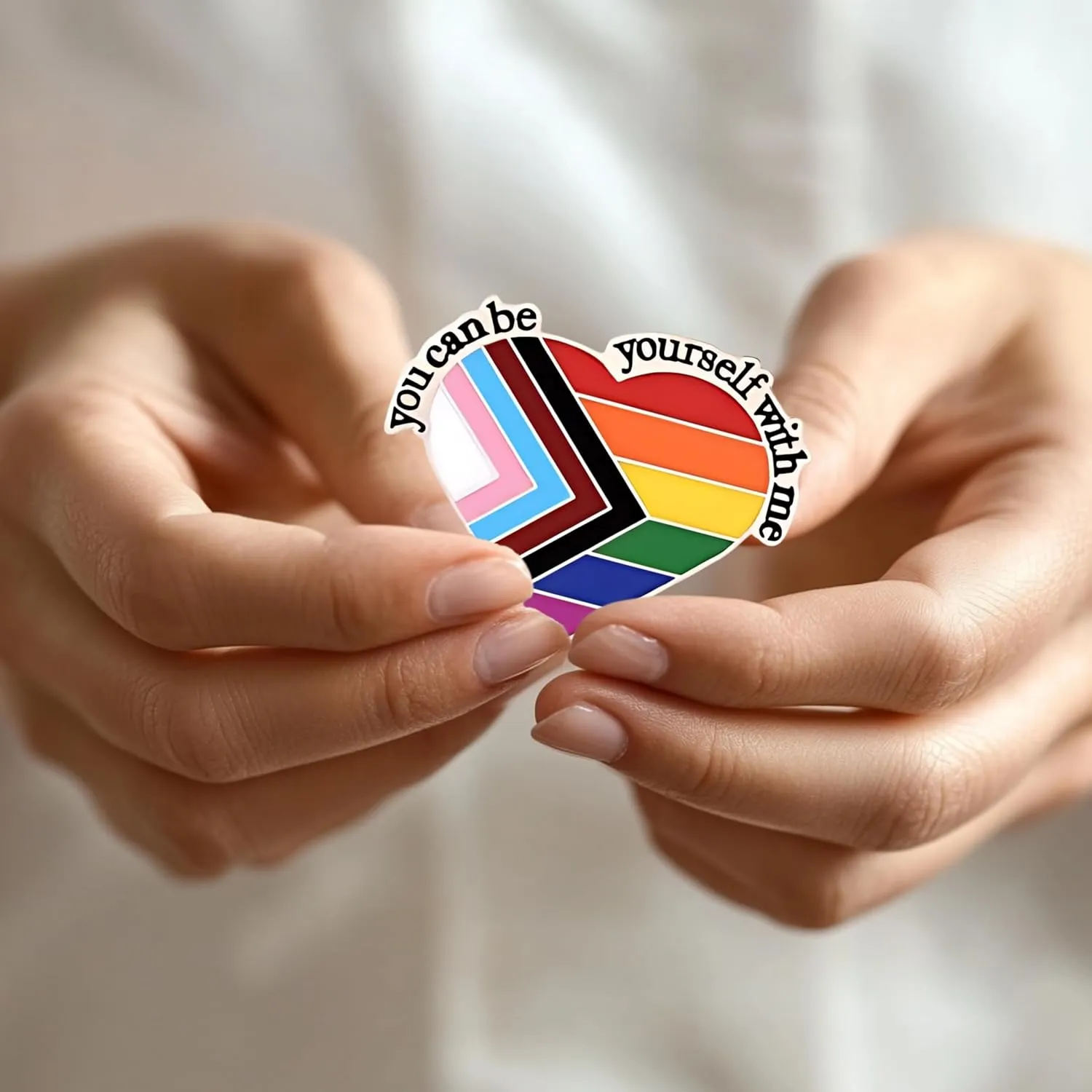 LGBTQ Pins, Heart Rainbow Lapel Pin Brooch Badge for Pride Month Gay, Lesbian, Bi, Trans, Non Flag, LGBTQ  Accessories for Clothes, Bags and Hats