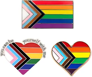 LGBTQ Pins, Heart Rainbow Lapel Pin Brooch Badge for Pride Month Gay, Lesbian, Bi, Trans, Non Flag, LGBTQ  Accessories for Clothes, Bags and Hats