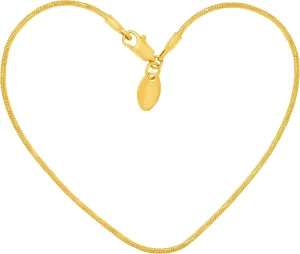 LIFETIME JEWELRY Womens Gold Anklet 1.5mm Snake Chain Ankle Bracelet 24k Real Gold Plated