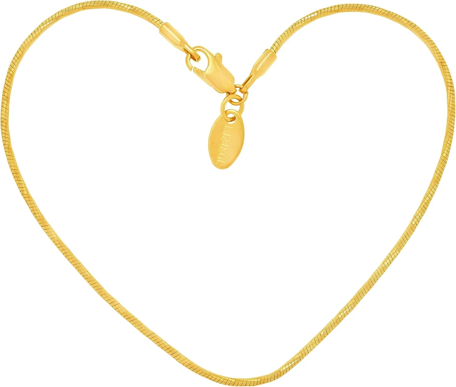 LIFETIME JEWELRY Womens Gold Anklet 1.5mm Snake Chain Ankle Bracelet 24k Real Gold Plated