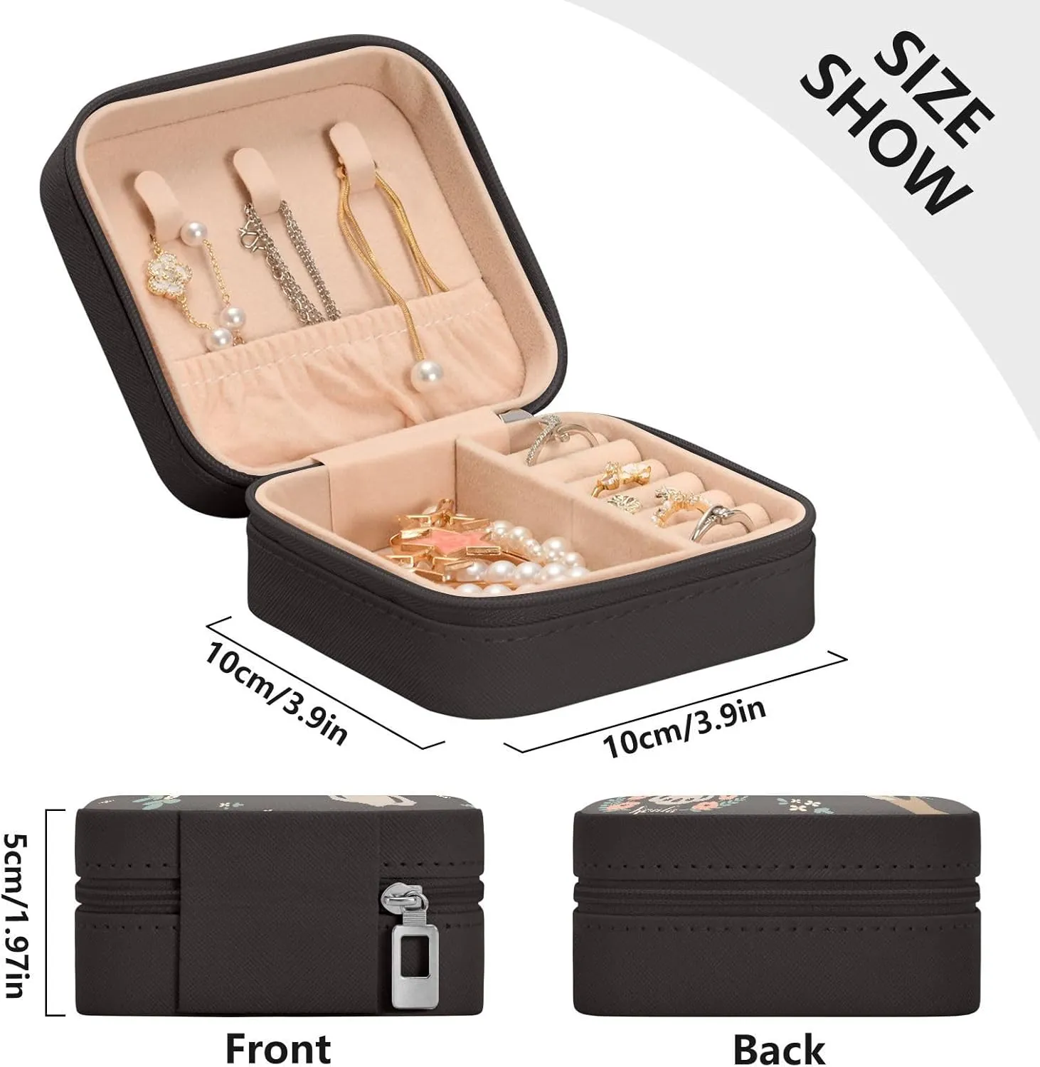 linqin PU Leather Jewelry Box, Cute Koala Travel Jewelry Case Portable Jewelry Organizer for Rings Earrings Necklaces Bracelets Storage Holder Boxes for Women Girls