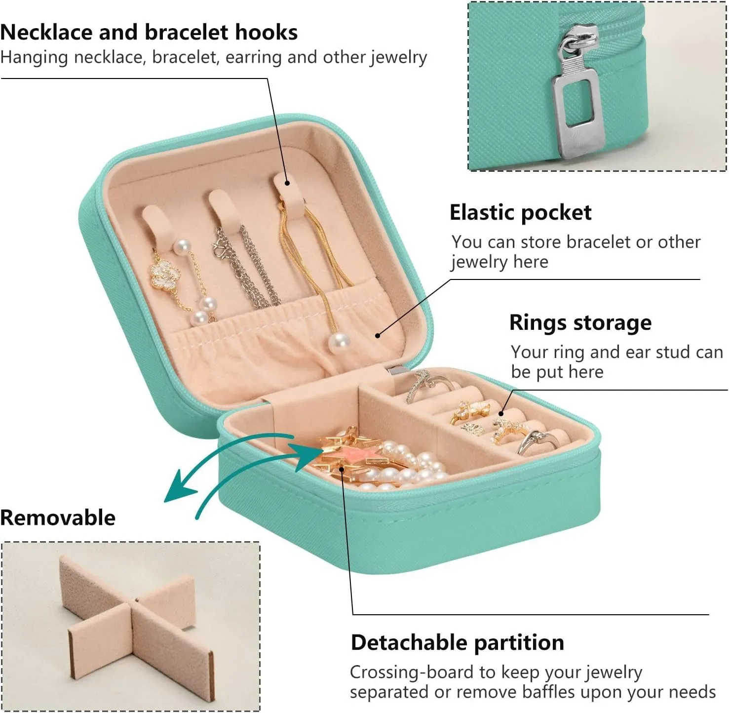 linqin PU Leather Jewelry Box, Frogs Green Travel Jewelry Case Portable Jewelry Organizer for Rings Earrings Necklaces Bracelets Storage Holder Boxes for Women Girls