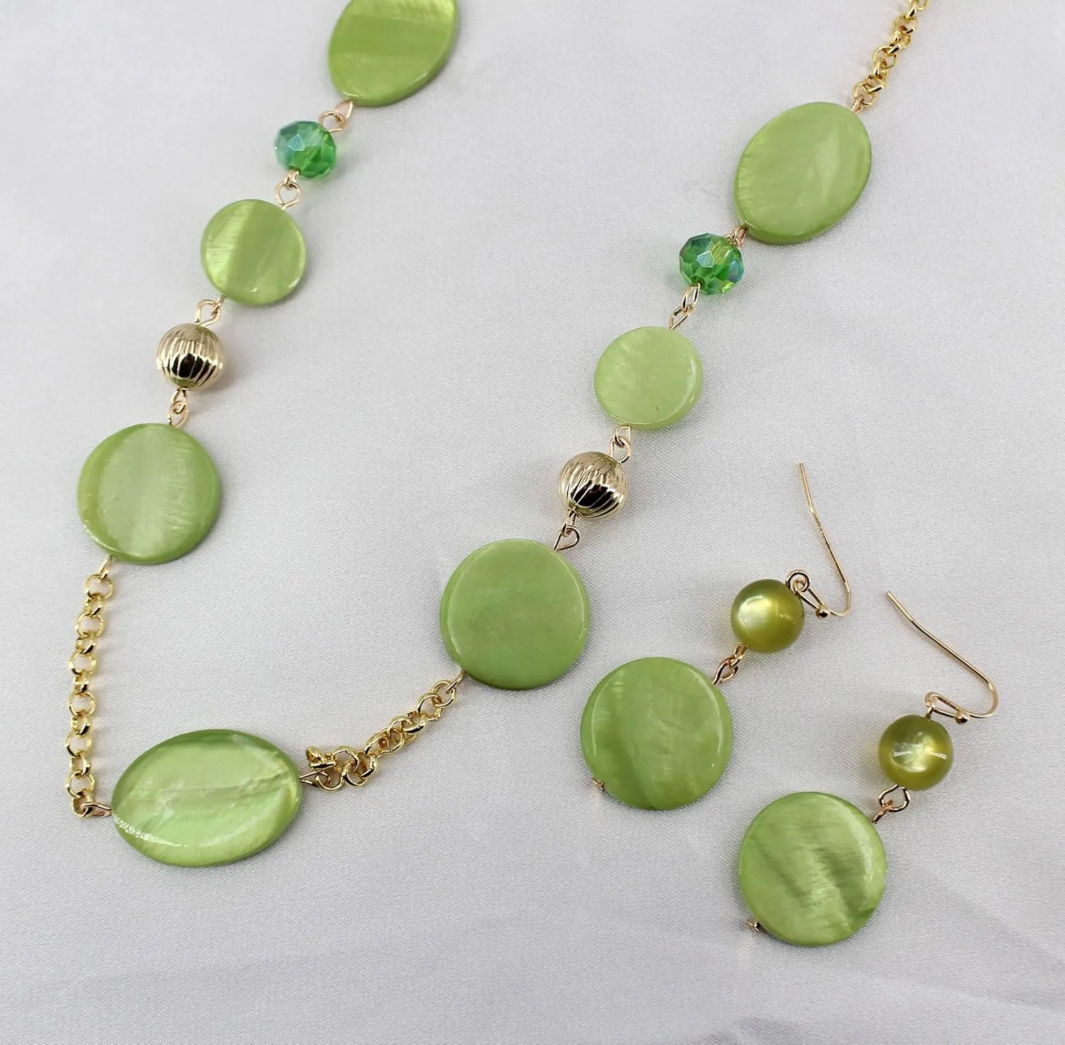 Long Bead Necklaces For Women Link Chain Multi Color Necklace Earring Set Shell Stone Beads Fashion Necklace Gift