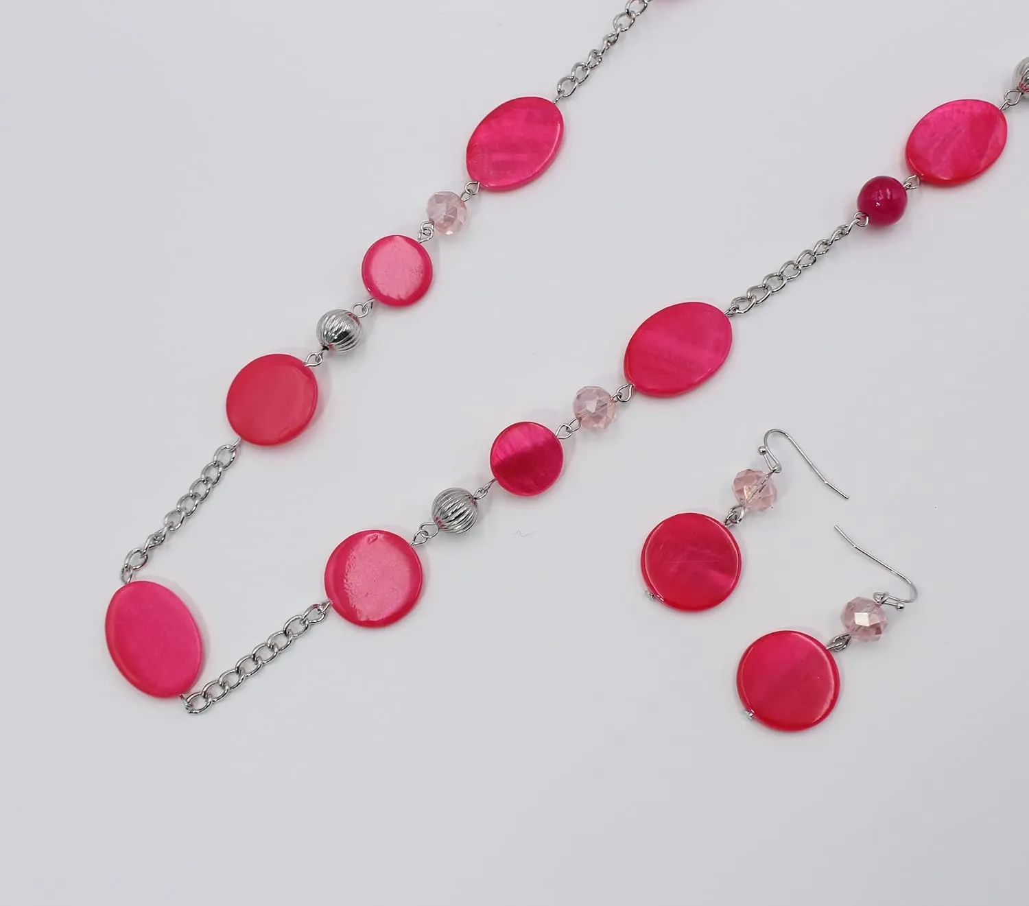 Long Bead Necklaces For Women Link Chain Multi Color Necklace Earring Set Shell Stone Beads Fashion Necklace Gift