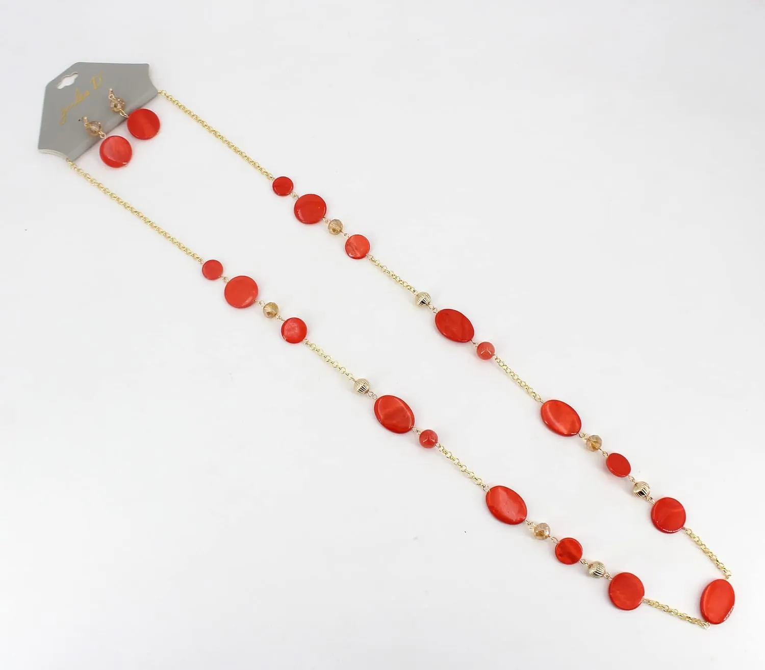 Long Bead Necklaces For Women Link Chain Multi Color Necklace Earring Set Shell Stone Beads Fashion Necklace Gift
