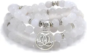 Lotus Flower Gifts Mala Beads 108 Healing Bracelet Necklace Meditation Accessories
