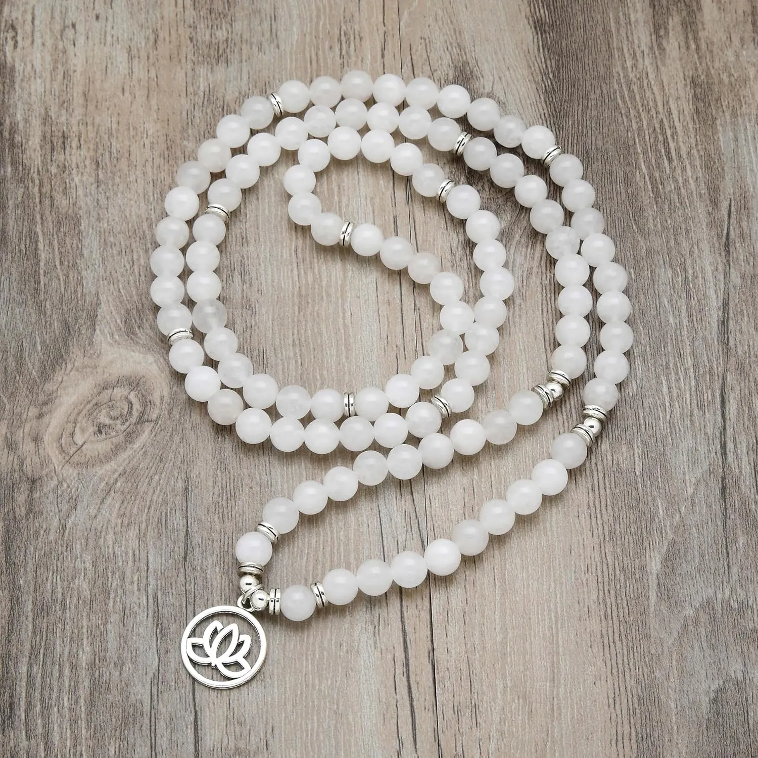 Lotus Flower Gifts Mala Beads 108 Healing Bracelet Necklace Meditation Accessories