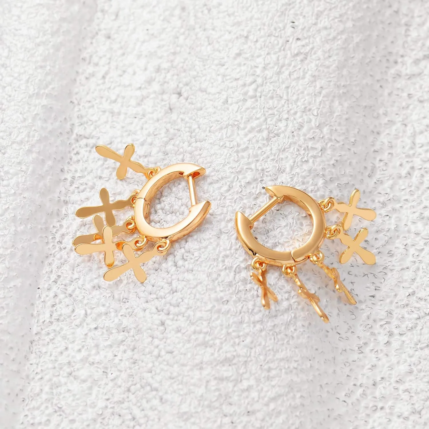 LOYATA Gold Huggie Hoop Earrings for Women Dangle Hoop Drop 14K Gold Plated Dainty Small Minimalist Cubic Zirconia Jewelry Gift