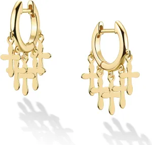 LOYATA Gold Huggie Hoop Earrings for Women Dangle Hoop Drop 14K Gold Plated Dainty Small Minimalist Cubic Zirconia Jewelry Gift