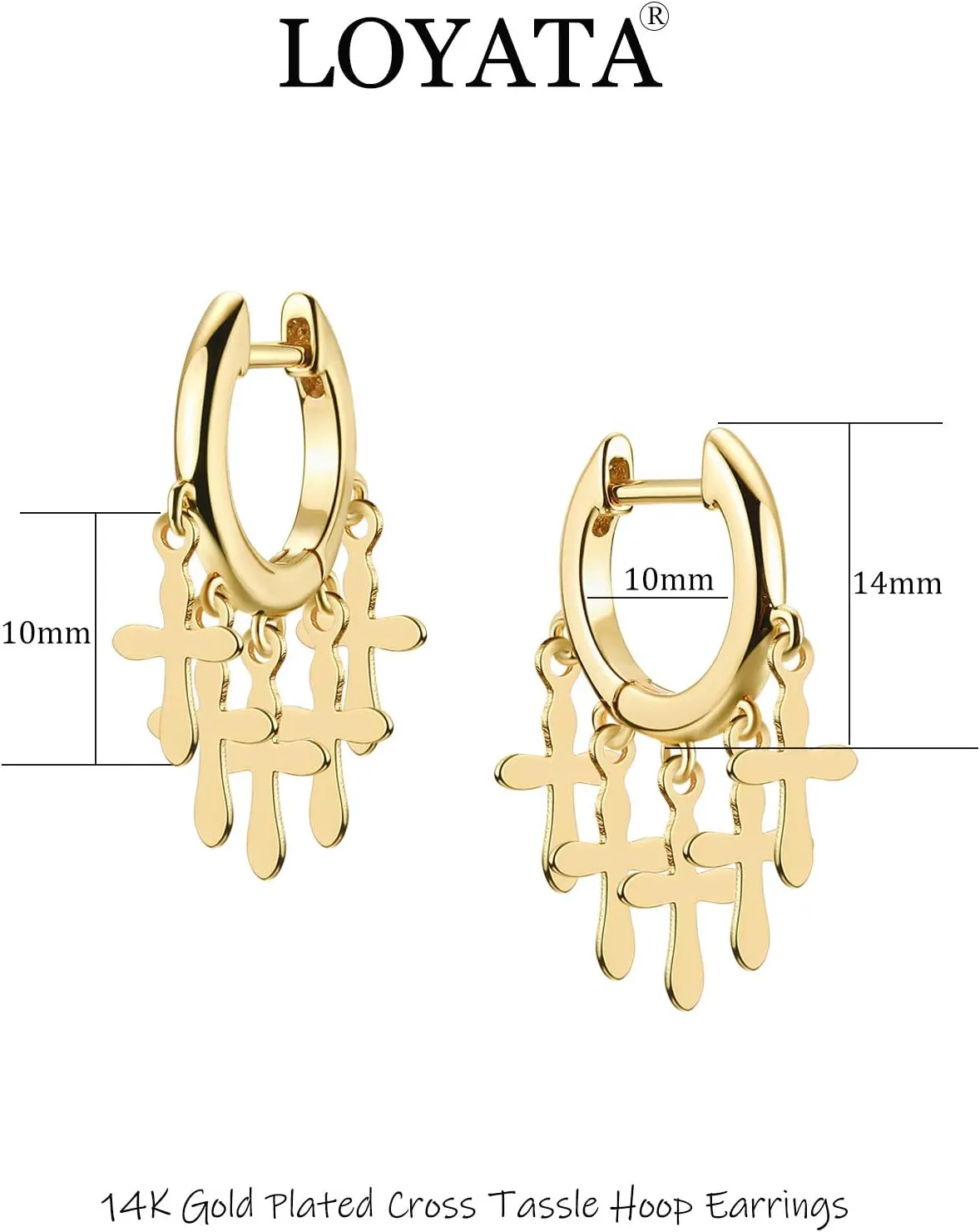 LOYATA Gold Huggie Hoop Earrings for Women Dangle Hoop Drop 14K Gold Plated Dainty Small Minimalist Cubic Zirconia Jewelry Gift