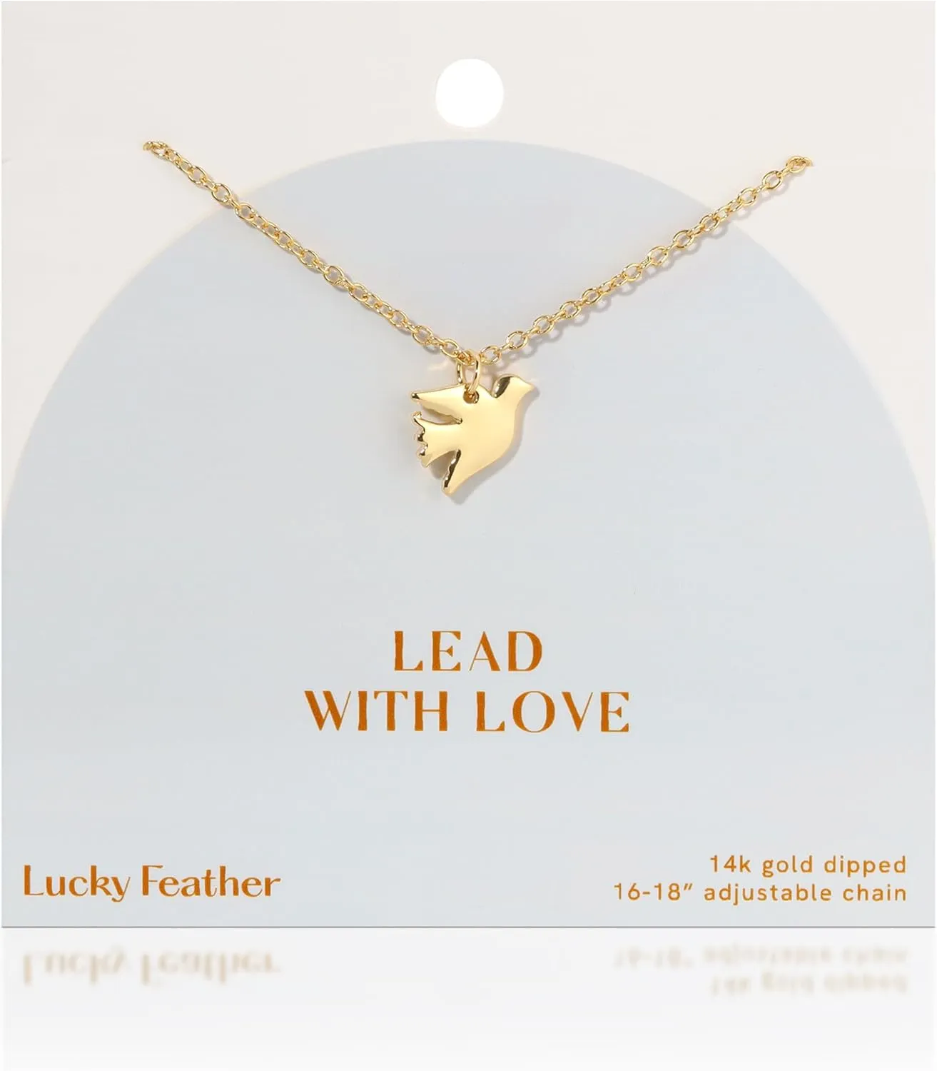Lucky Feather Faith Necklace 14k Gold Plated Cross Pendant - Religious Gifts for Women and Teen Girls - Ideal Gift for Christian, First Communion, Baptism, Easter