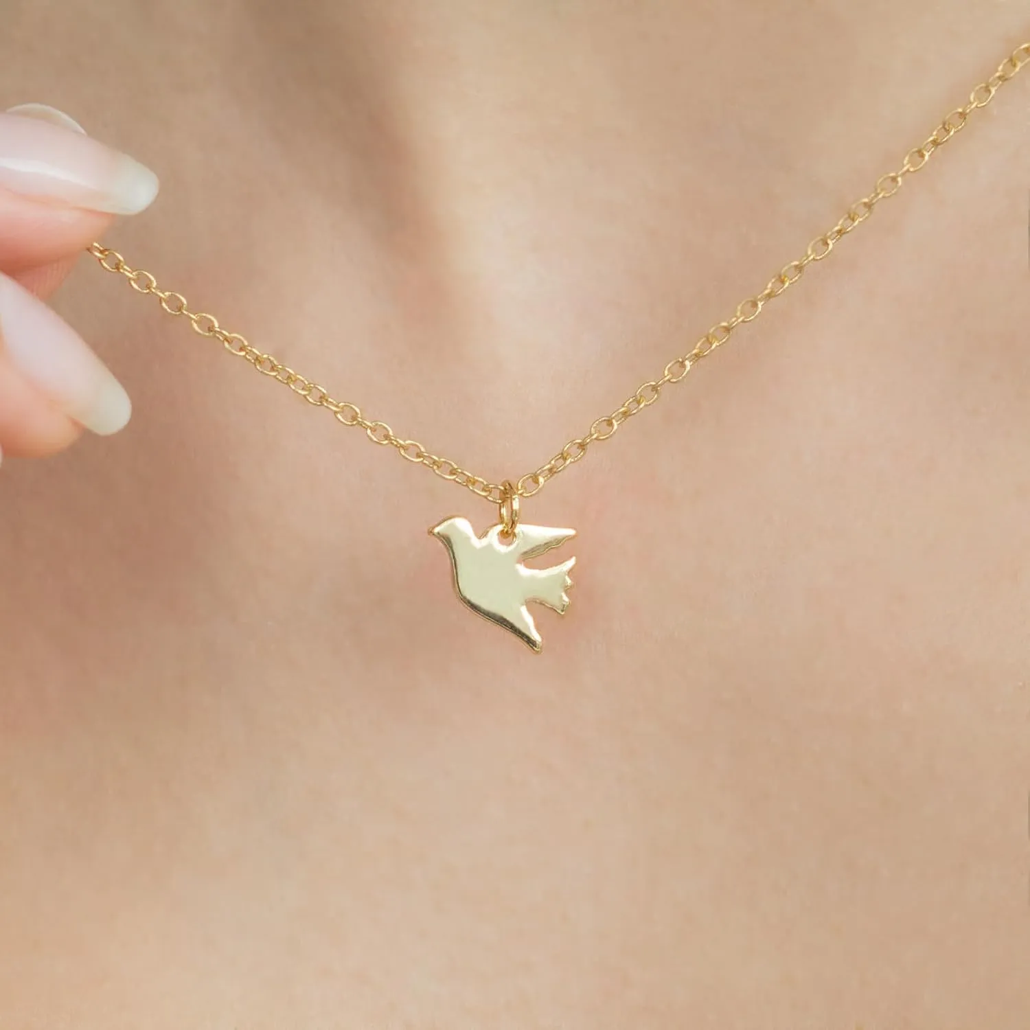 Lucky Feather Faith Necklace 14k Gold Plated Cross Pendant - Religious Gifts for Women and Teen Girls - Ideal Gift for Christian, First Communion, Baptism, Easter