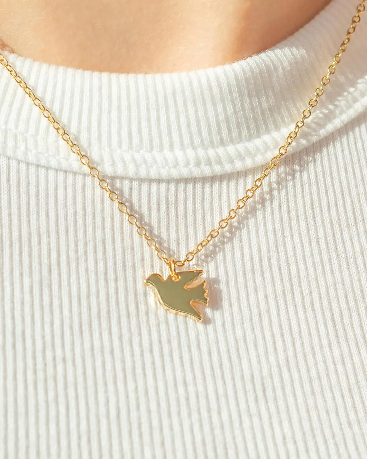 Lucky Feather Faith Necklace 14k Gold Plated Cross Pendant - Religious Gifts for Women and Teen Girls - Ideal Gift for Christian, First Communion, Baptism, Easter
