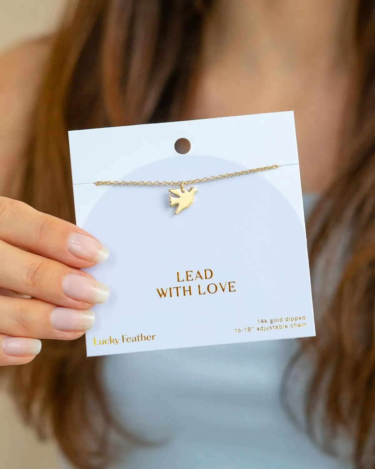 Lucky Feather Faith Necklace 14k Gold Plated Cross Pendant - Religious Gifts for Women and Teen Girls - Ideal Gift for Christian, First Communion, Baptism, Easter