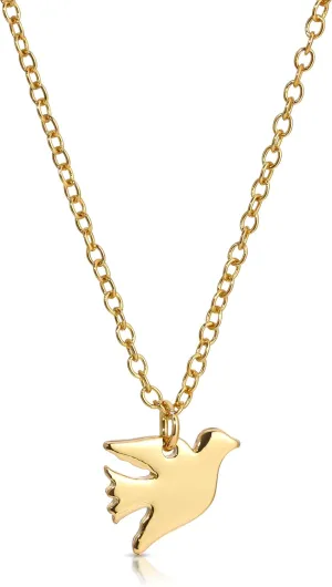 Lucky Feather Faith Necklace 14k Gold Plated Cross Pendant - Religious Gifts for Women and Teen Girls - Ideal Gift for Christian, First Communion, Baptism, Easter