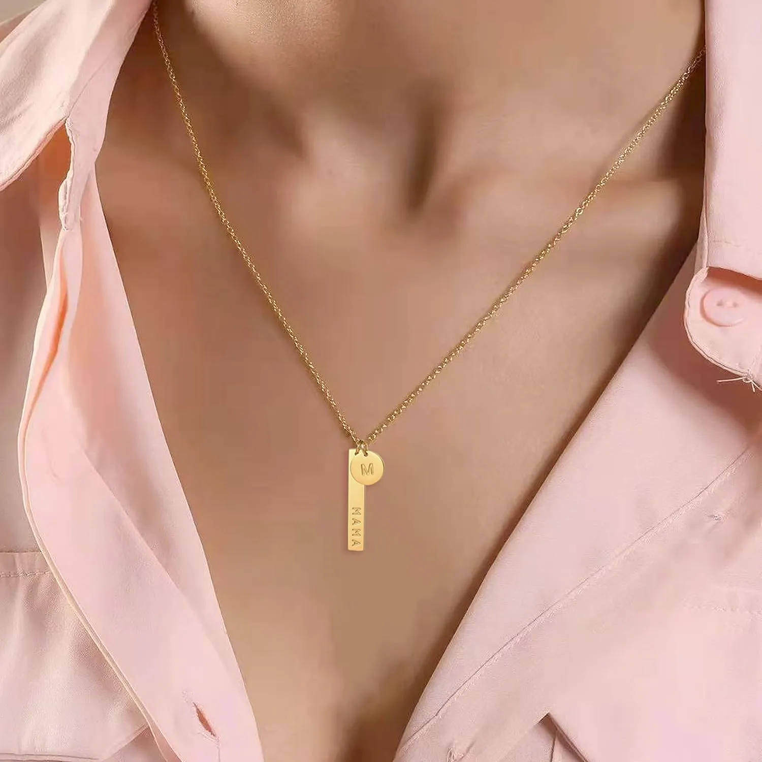 MAMA Necklace,Initial Necklace,mama necklaces for women,18K Gold Plated Mama Necklace,Mothers Day Gifts