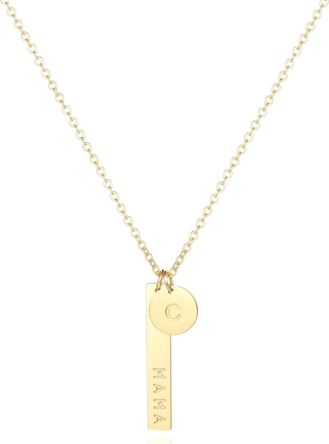 MAMA Necklace,Initial Necklace,mama necklaces for women,18K Gold Plated Mama Necklace,Mothers Day Gifts