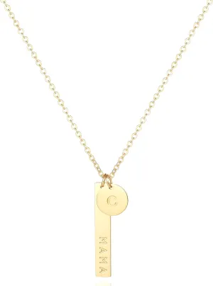 MAMA Necklace,Initial Necklace,mama necklaces for women,18K Gold Plated Mama Necklace,Mothers Day Gifts