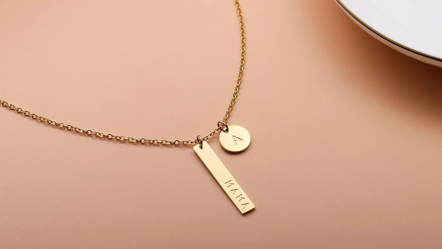 MAMA Necklace,Initial Necklace,mama necklaces for women,18K Gold Plated Mama Necklace,Mothers Day Gifts