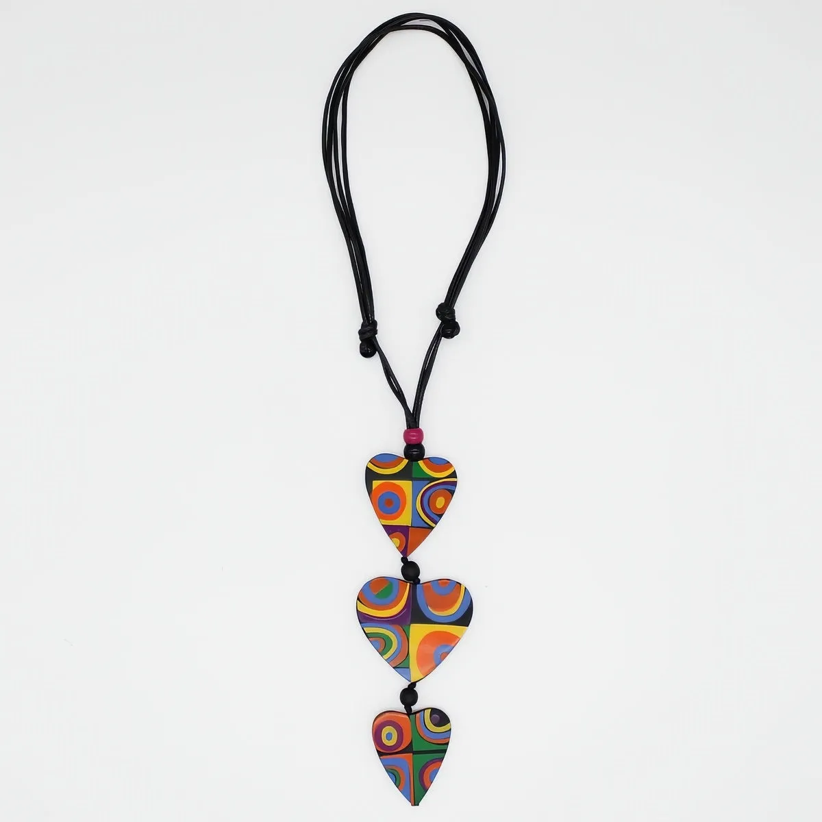 Mariee Multi Color Circles Heart Pendant