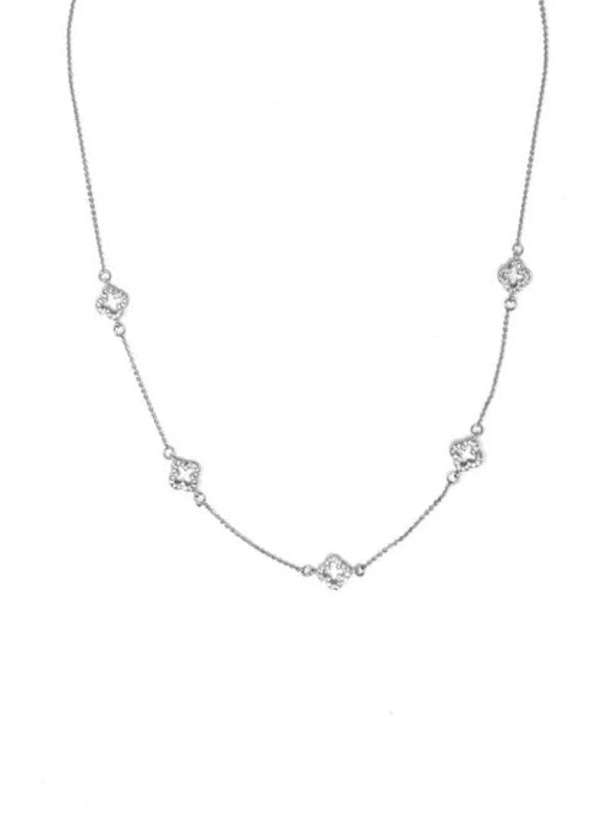 Melania Clara Crystal Clovers Dainty Necklace