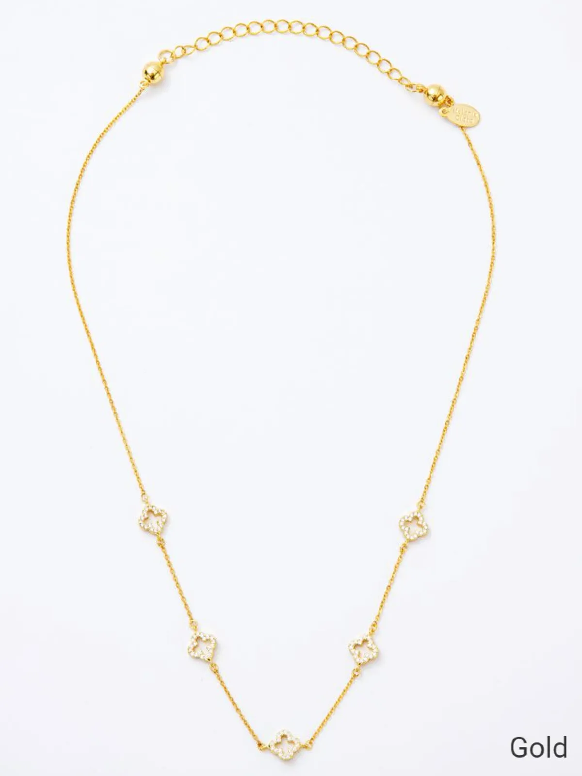 Melania Clara Crystal Clovers Dainty Necklace