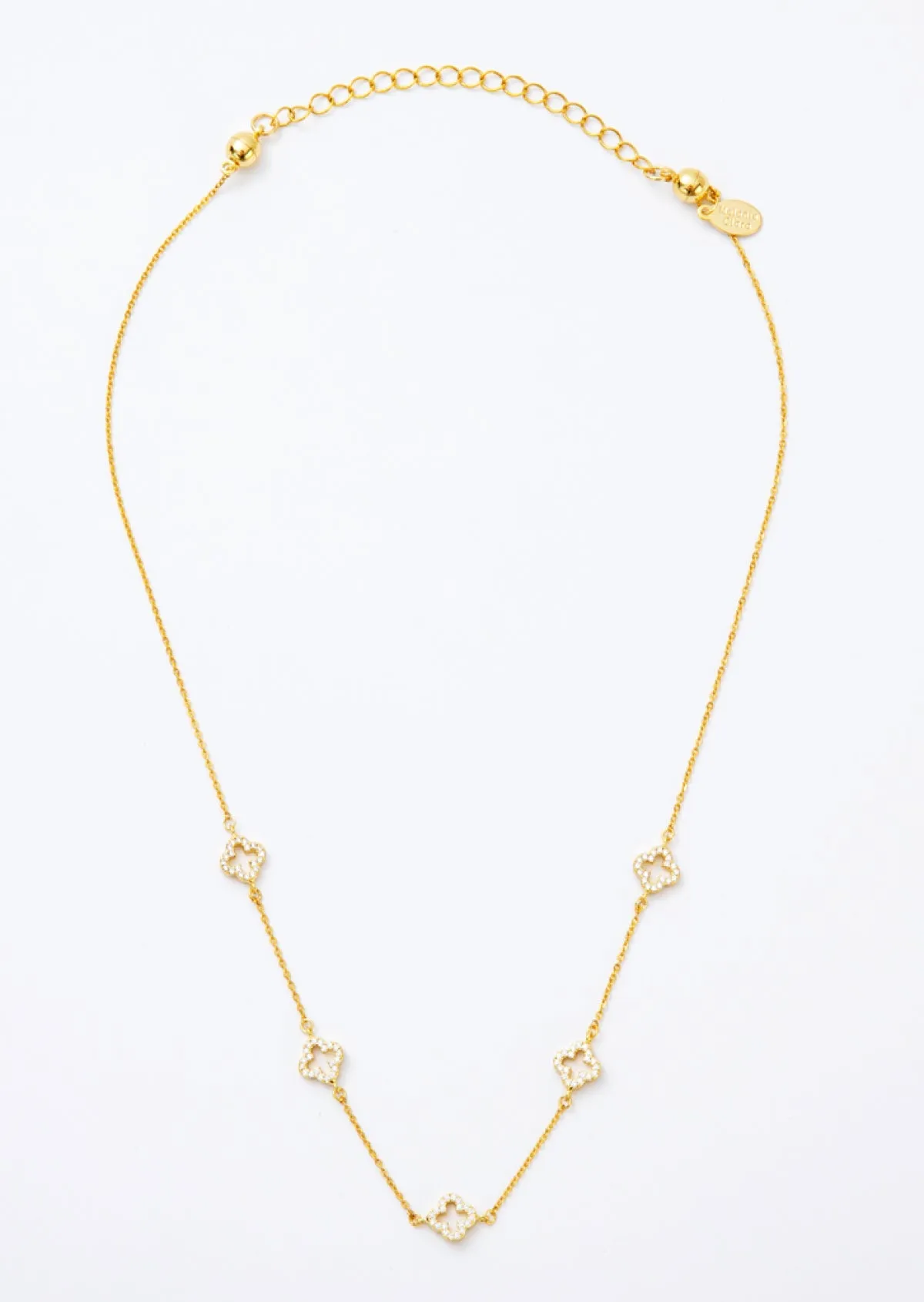 Melania Clara Crystal Clovers Dainty Necklace