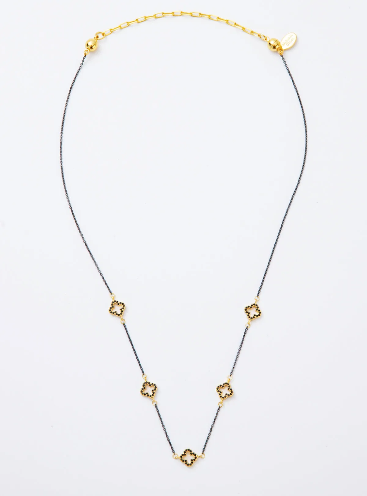 Melania Clara Crystal Clovers Dainty Necklace