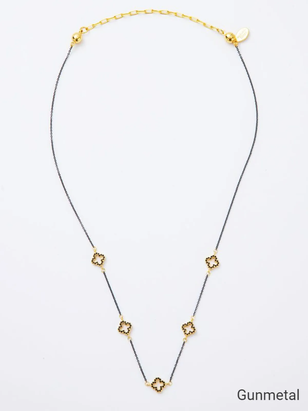 Melania Clara Crystal Clovers Dainty Necklace