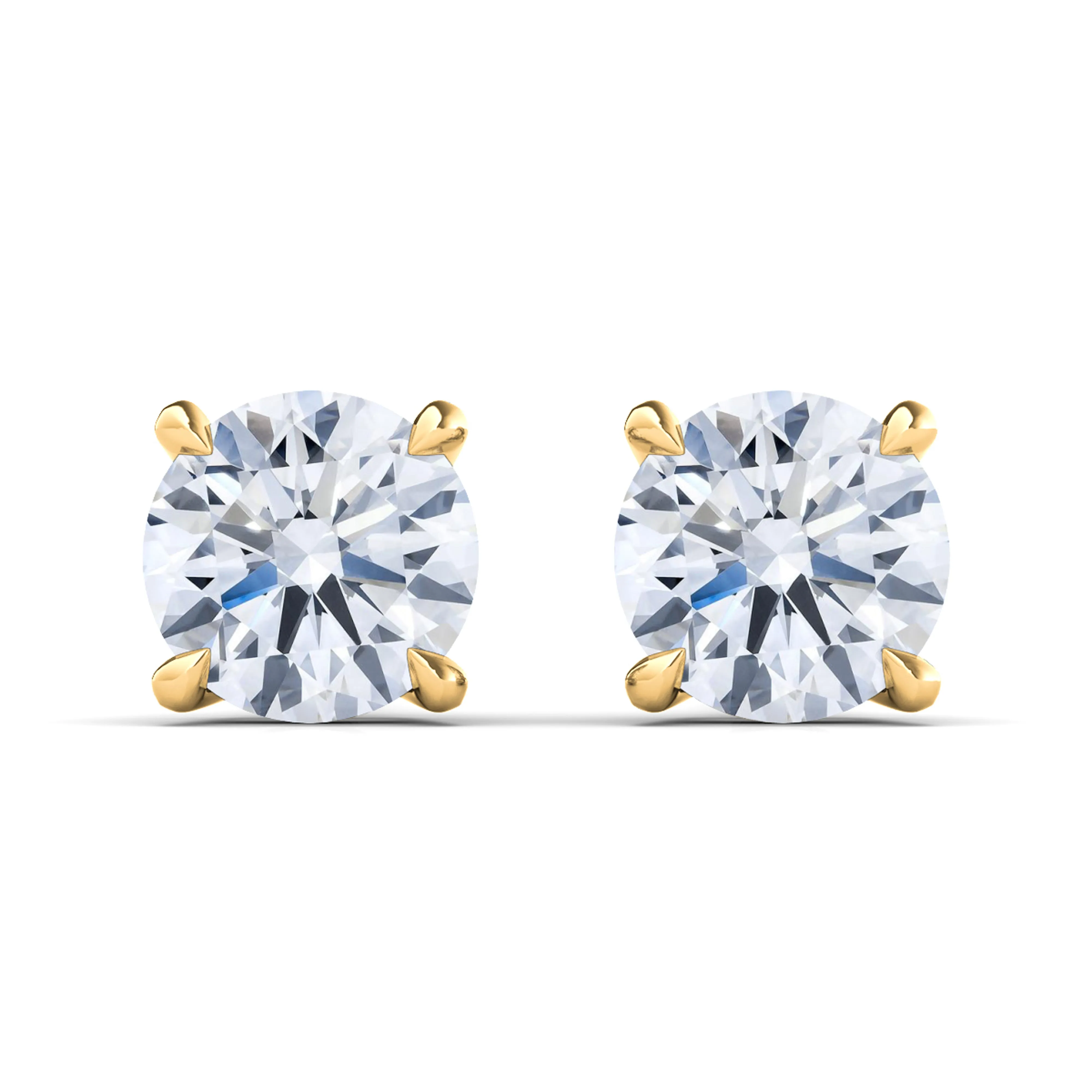 Men's 4 Prong Round Brilliant Diamond Stud Earrings