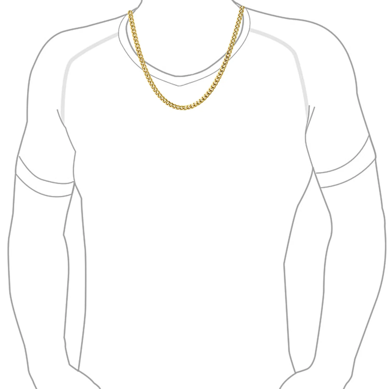 Men's 8MM Gold Tone Stainless Steel Miami Cuban Chain Necklace 20-30 Inch