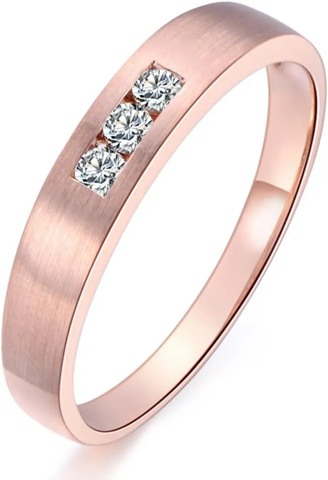 Men's and Women's Unique Fashion Natural Pave Diamond 14K Solid Rose Gold Wedding Engagement Promise Couple Ring Set(0.167cttw,G-H Color,VS-SI1 Clarity)