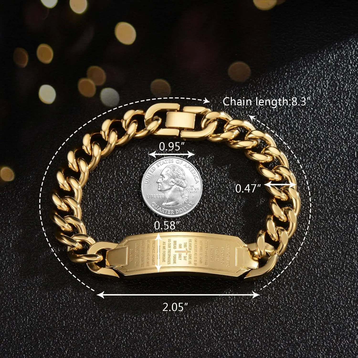 Men's Christian Bracelet, Elegant Catholic Bracelet for Men with Bible Verse and Cross Design, Ideal Mens Christian Bracelet for Devotion and Faith