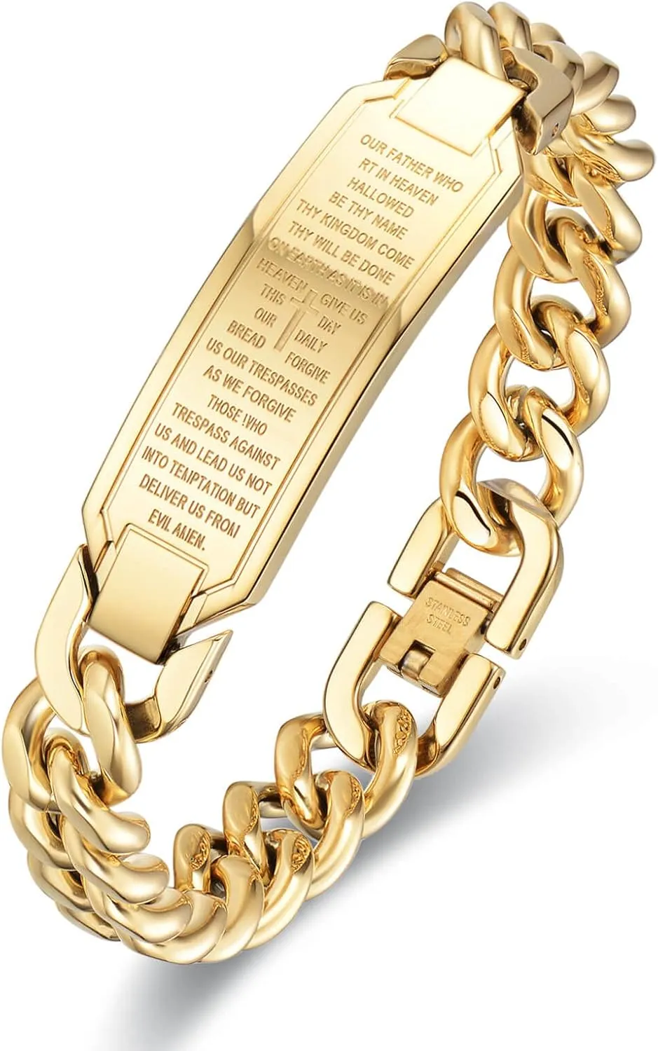Men's Christian Bracelet, Elegant Catholic Bracelet for Men with Bible Verse and Cross Design, Ideal Mens Christian Bracelet for Devotion and Faith