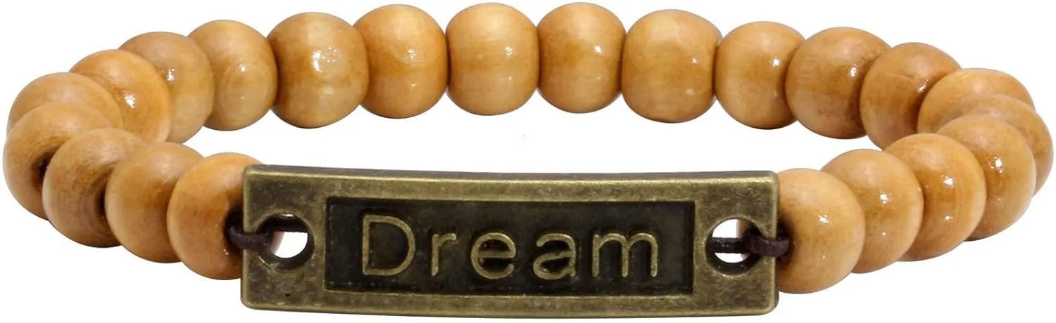 Milakoo Wooden Beaded Bracelet for Men and Women Elastic 8MM Beads