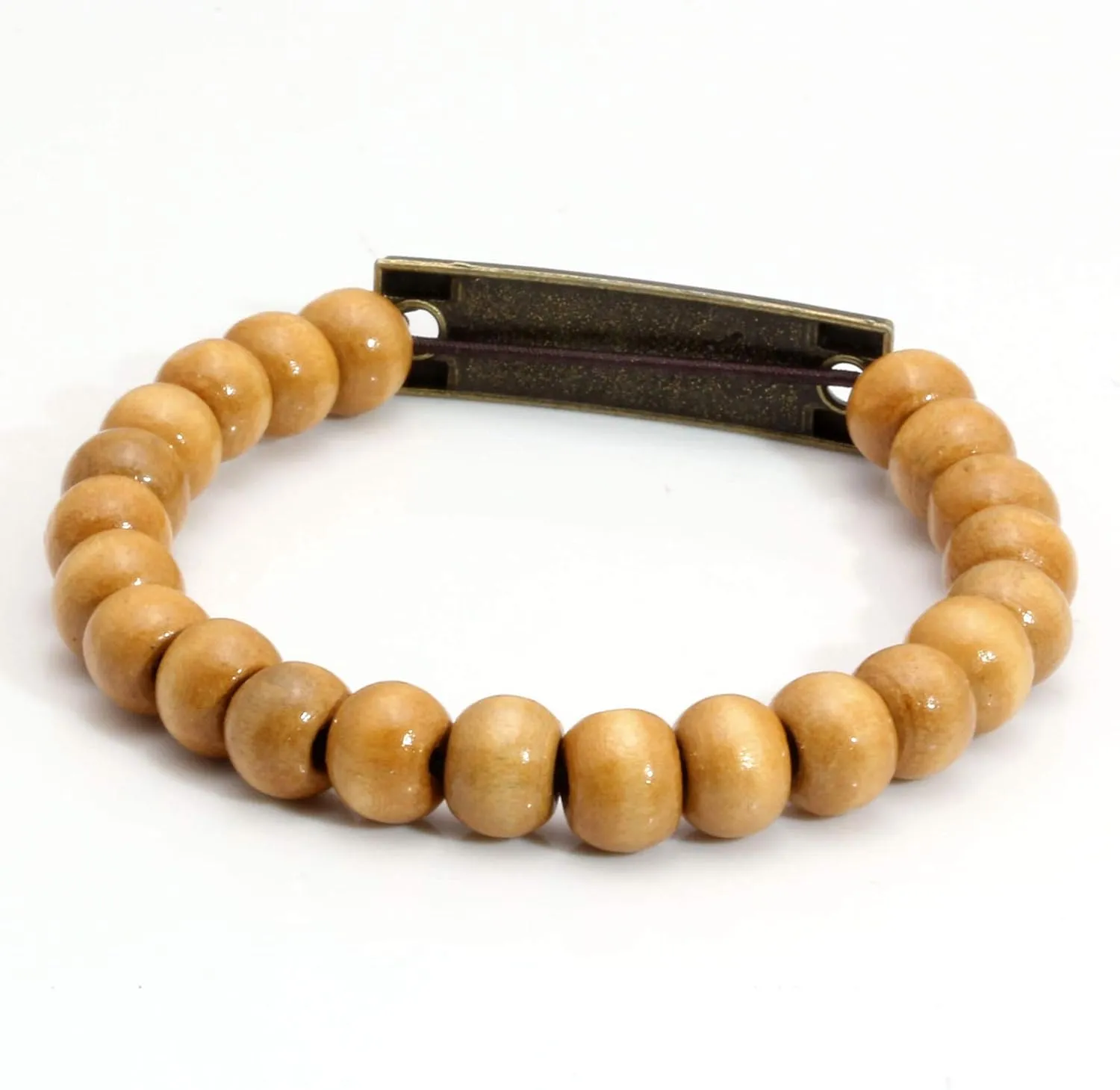 Milakoo Wooden Beaded Bracelet for Men and Women Elastic 8MM Beads
