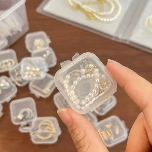 Mini Jewelry Storage Containers, Clear Plastic Cases for Pearl Bracelets and Small Accessories, Pack of 40