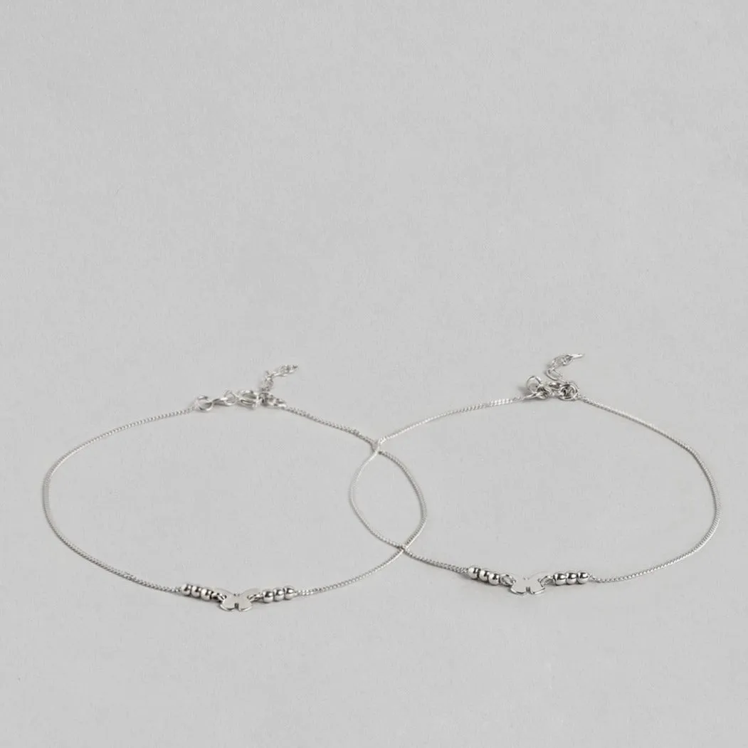 Minimalistic Butterfly 925 Sterling Silver Anklets