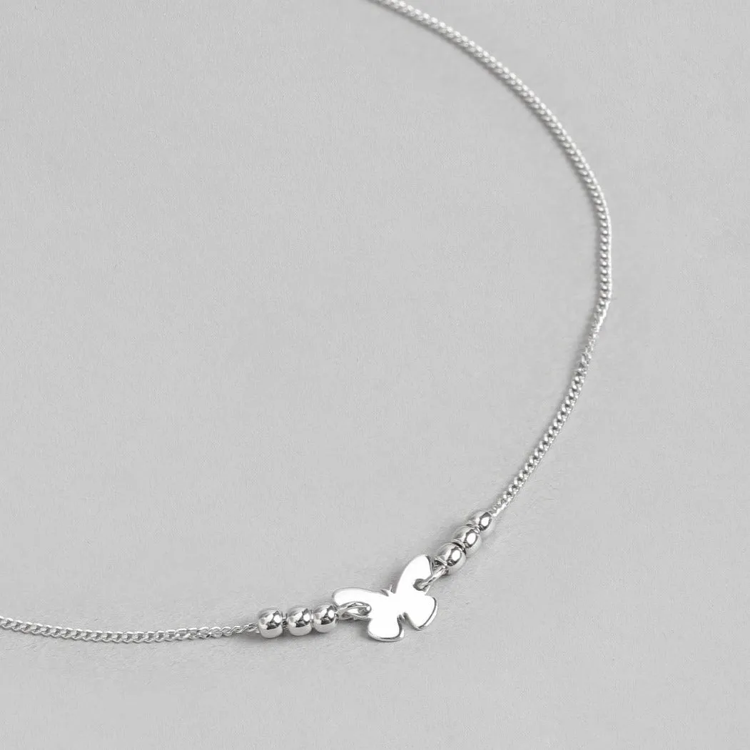 Minimalistic Butterfly 925 Sterling Silver Anklets